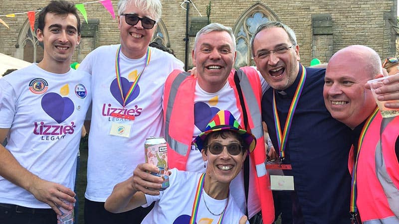 Lizzie's Legacy members and supporters enjoy Didsbury Pride