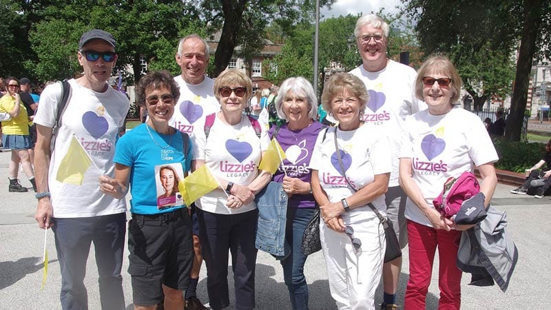 Friends from St James and Emmanuel supported Hilary as she took her turn bearing the Baton of Hope.